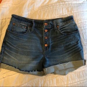 Madewell: High Rise Denim Shorts- Button Front